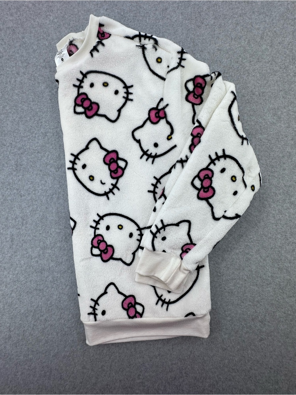 Hello Kitty by Sanrio White and Pink Fleece Pullover - Women’s